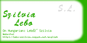 szilvia lebo business card